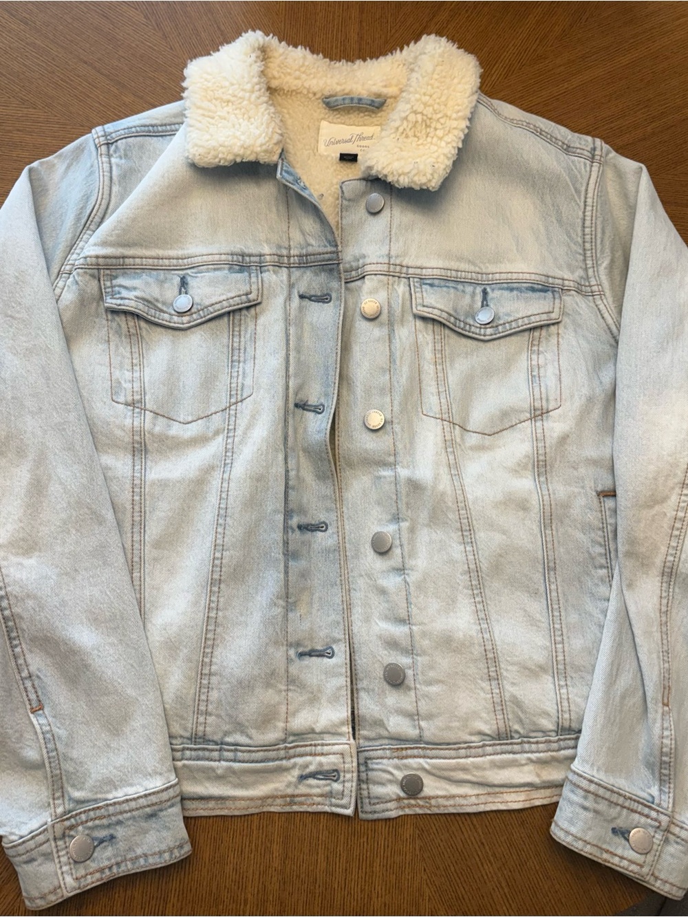Universal Thread Light Wash Sherpa Collar Denim Jacket